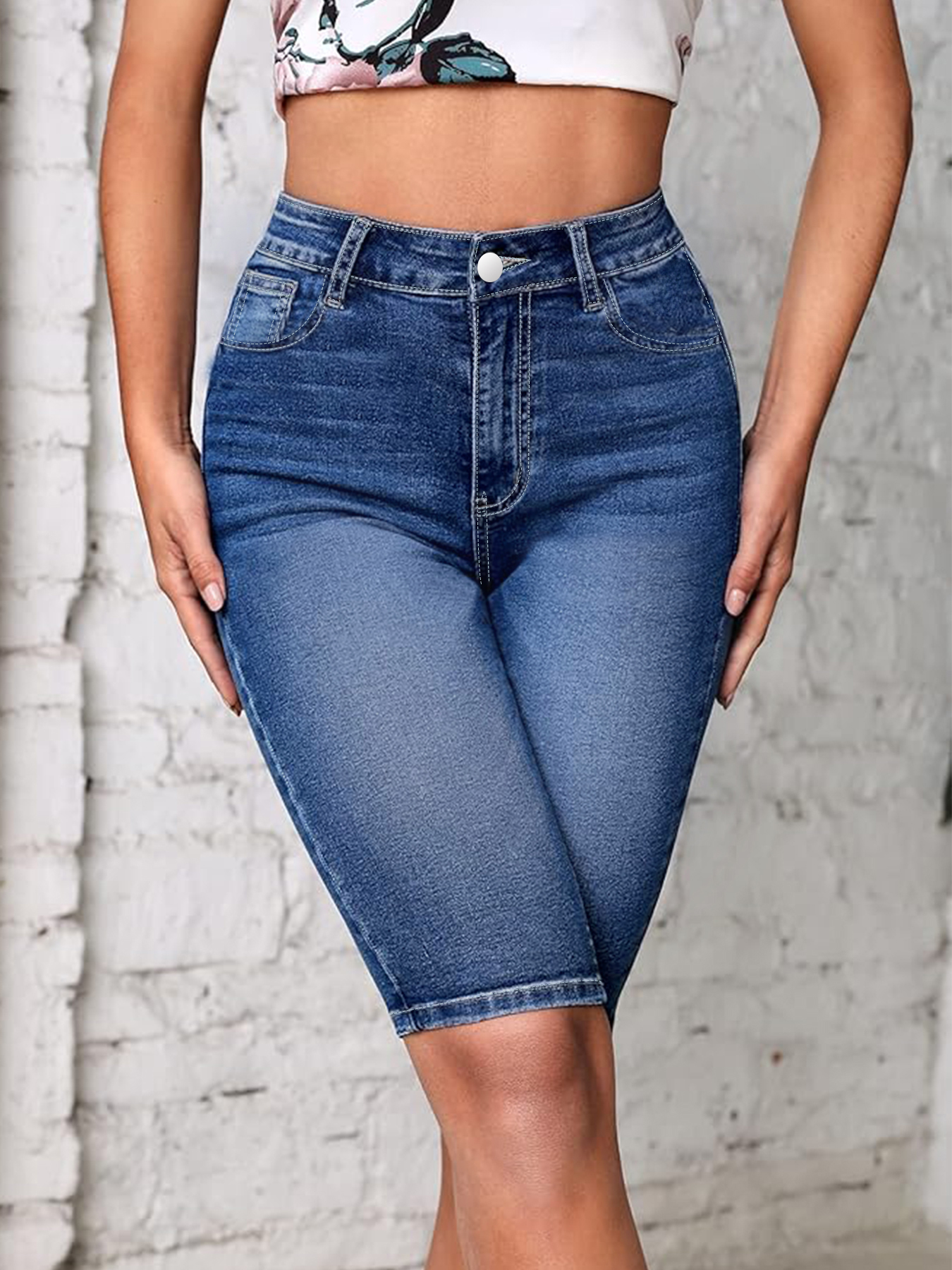 plus Size High Waist Denim Jea - Embroidery Jeans ulasan dan harga