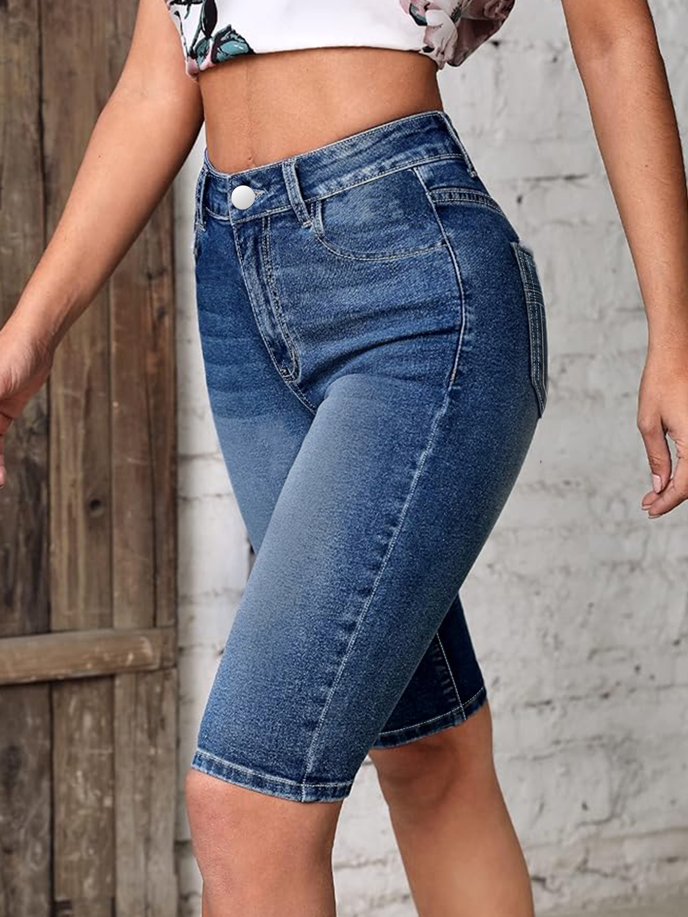 plus Size High Waist Denim Jea - Embroidery Jeans ulasan dan harga