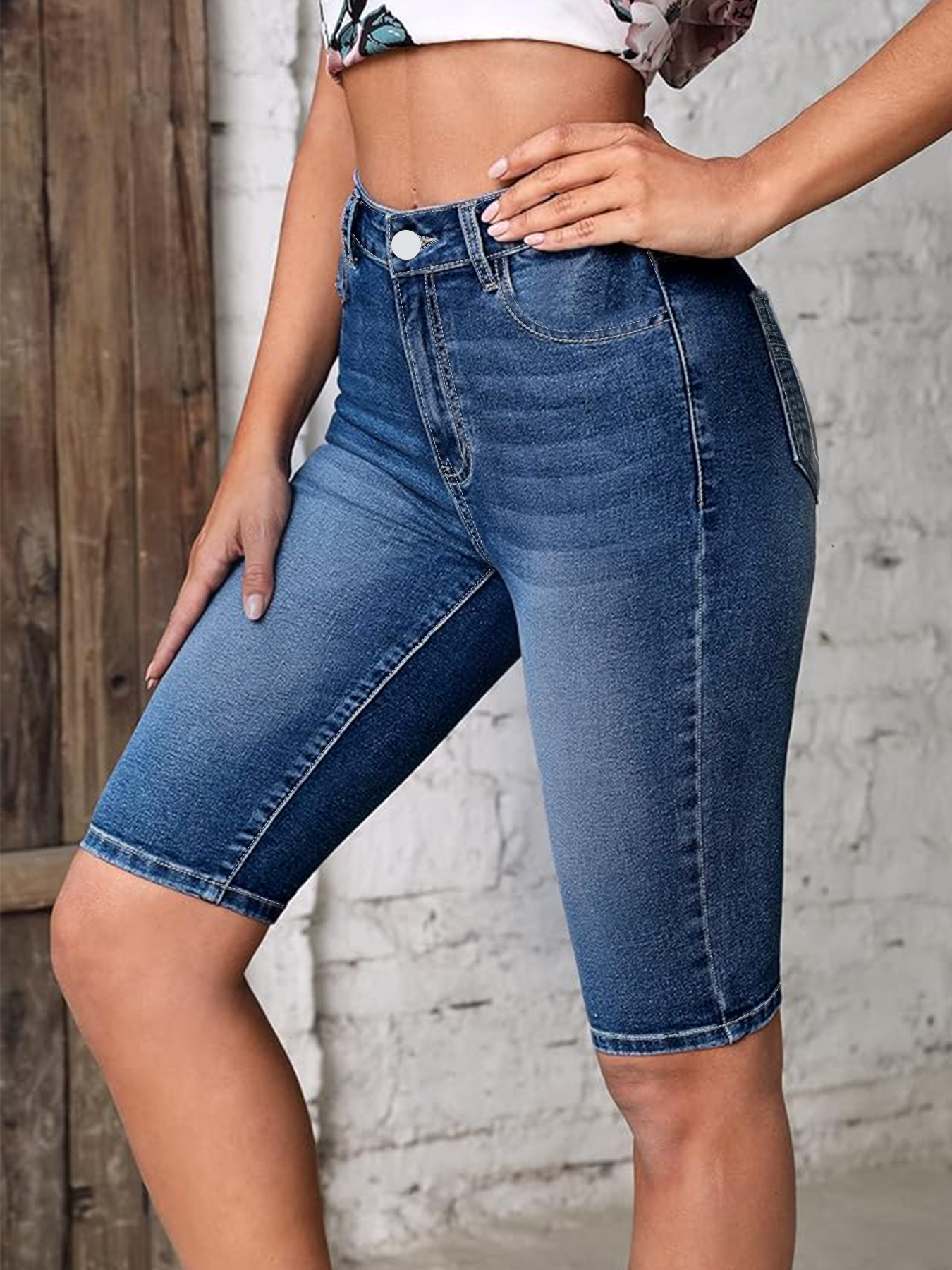 plus Size High Waist Denim Jea - Embroidery Jeans ulasan dan harga