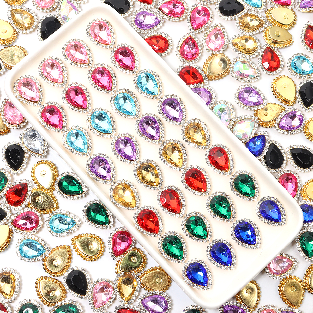 20pcs Sunflower Waterdrop Shap - Embroidery Glass Beads ulasan dan harga