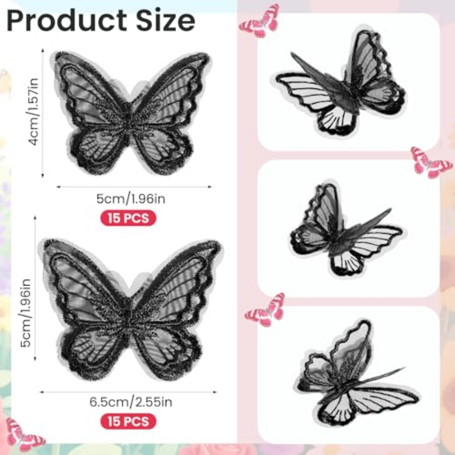 Black Lace Butterfly, Double L - Embroidery Lace ulasan dan harga