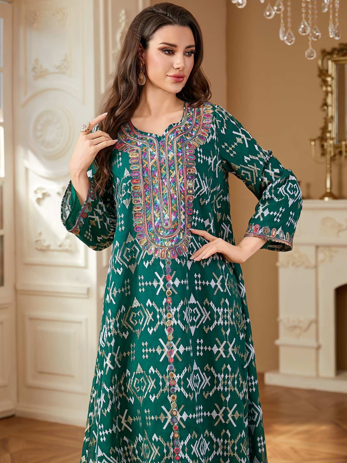 Muslim Embroidery Maxi Dress W - Embroidery Kebaya ulasan dan harga