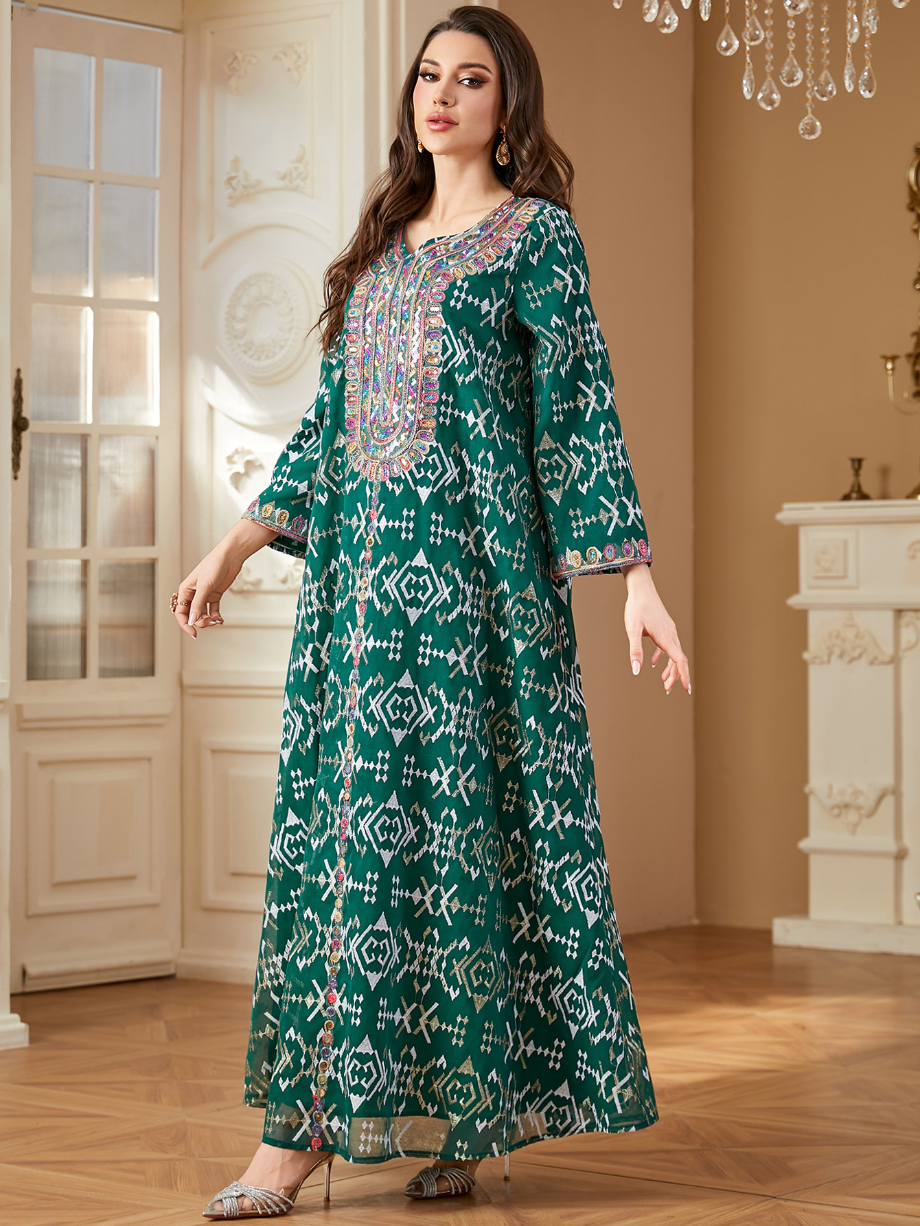Muslim Embroidery Maxi Dress W - Embroidery Kebaya ulasan dan harga