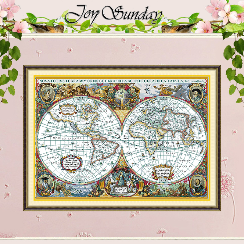 World Map Patterns Counted Cro - Embroidery World ulasan dan harga