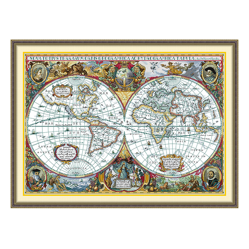 World Map Patterns Counted Cro - Embroidery World ulasan dan harga