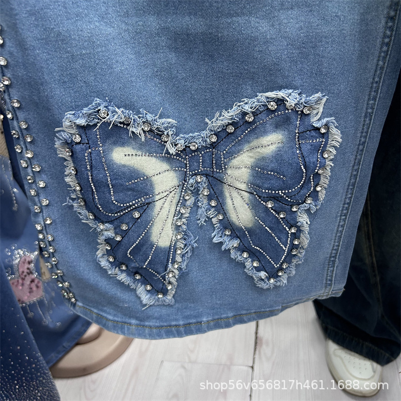New Spring Summer Loose Women  - Embroidery Jeans ulasan dan harga