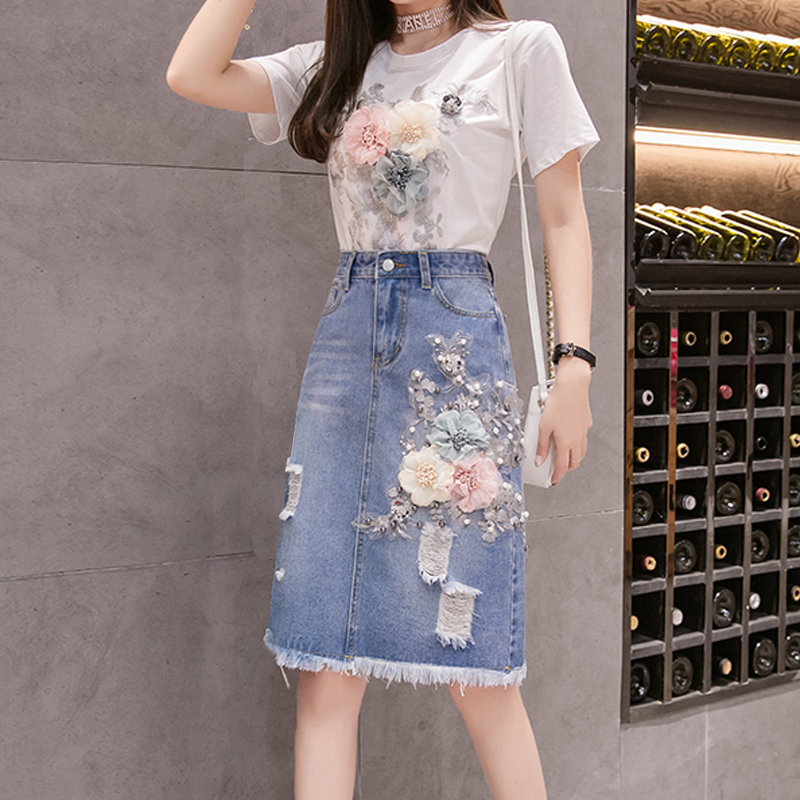 Women Heavy Work Embroidery 3D - Embroidery Jeans ulasan dan harga