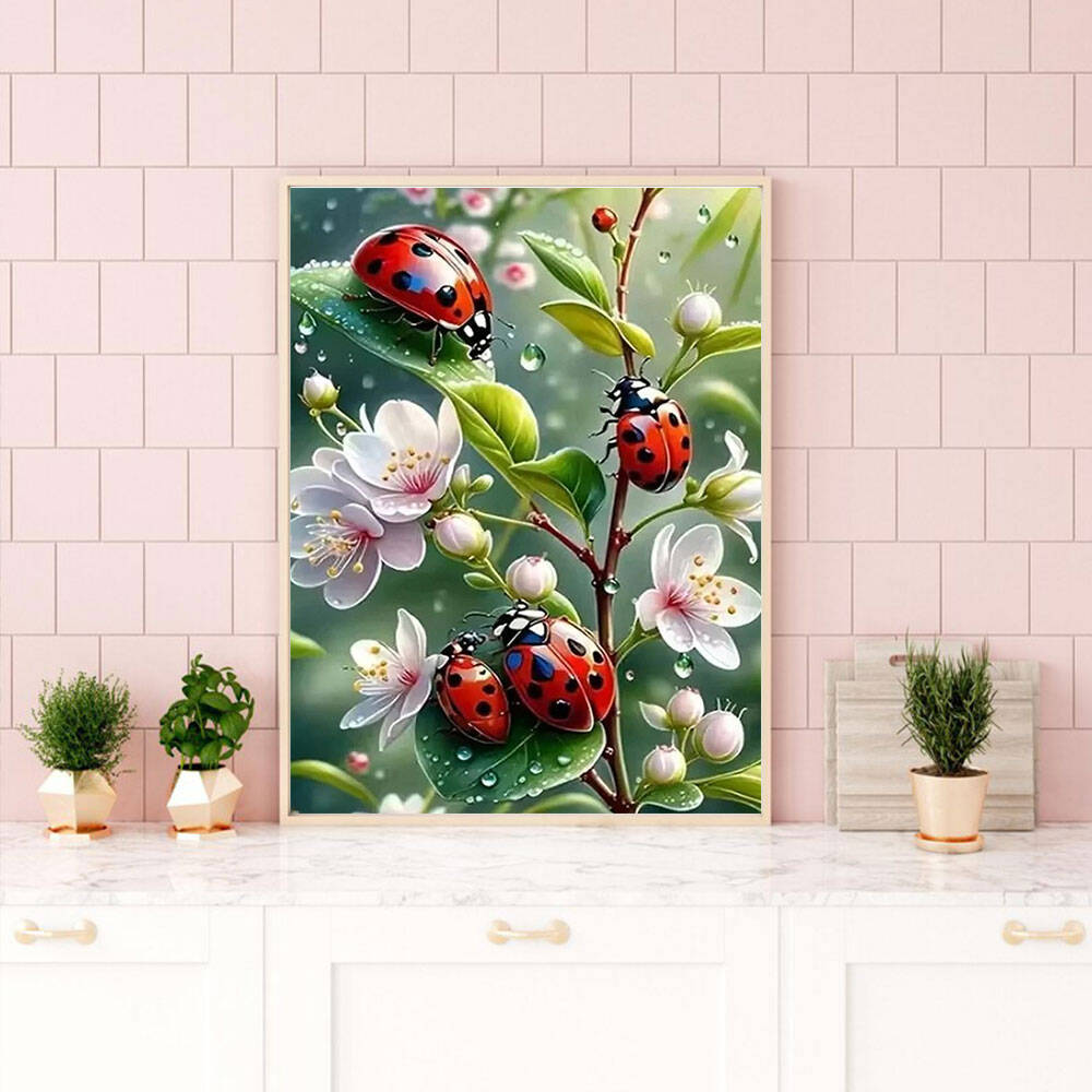 HUACAN 5d Diamond Painting Lad - Embroidery Lady Bug ulasan dan harga