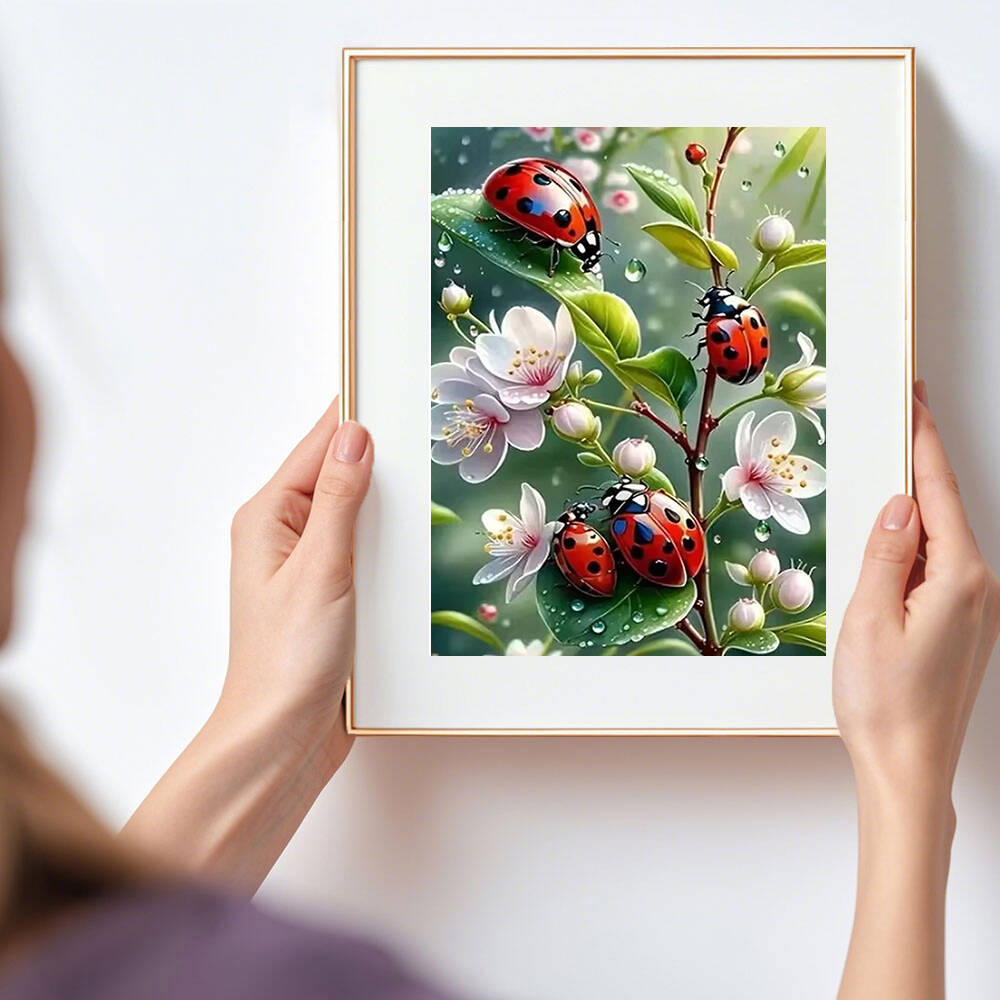 HUACAN 5d Diamond Painting Lad - Embroidery Lady Bug ulasan dan harga