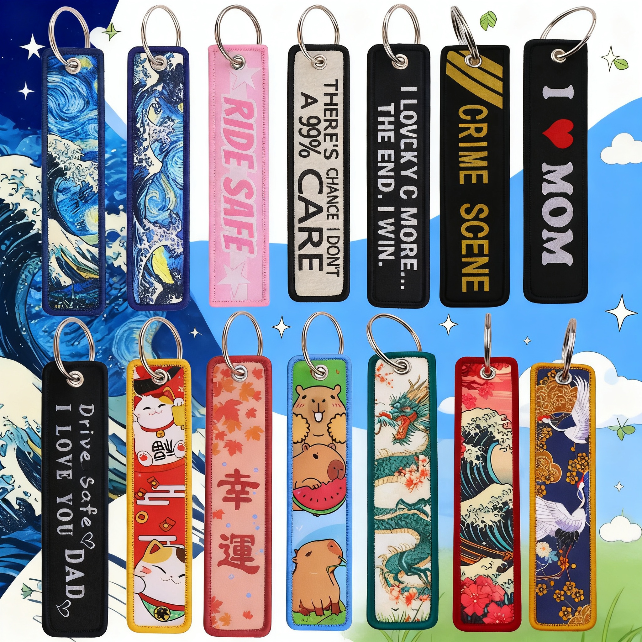 Van Gogh Embroidery Key Fobs K - Embroidery Fish ulasan dan harga