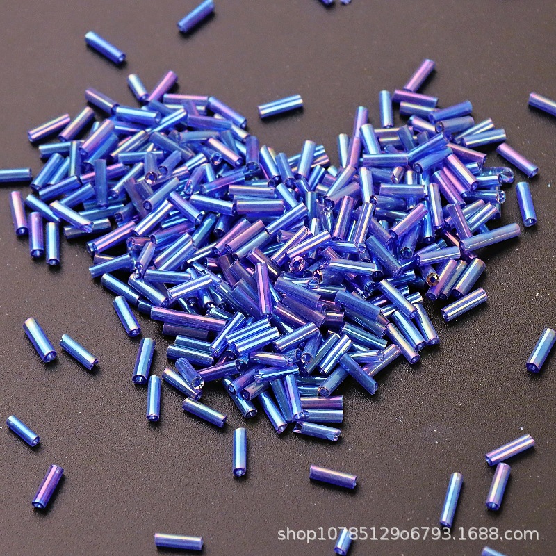 5g 2x6mm Colorful Bugles Glass - Embroidery Glass Beads ulasan dan harga