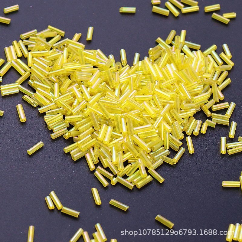 5g 2x6mm Colorful Bugles Glass - Embroidery Glass Beads ulasan dan harga