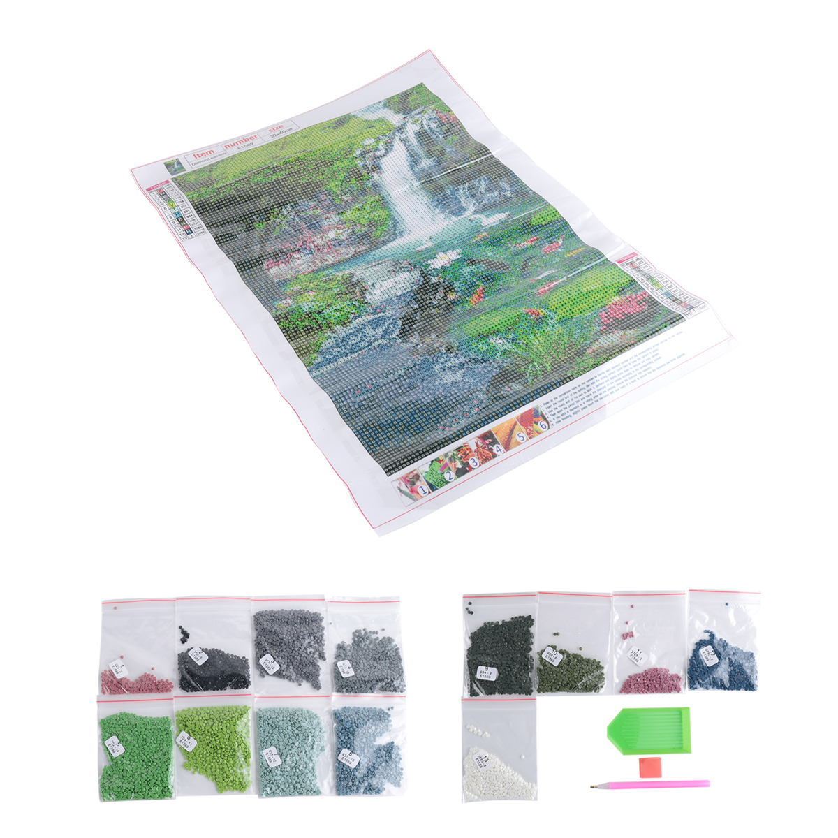 A71Z  Waterfall Scenery Fish D - Embroidery Fish ulasan dan harga