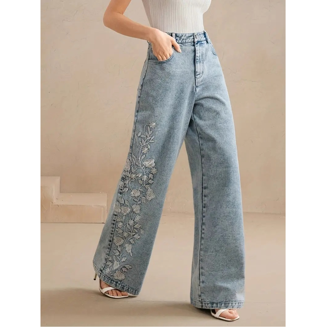 Y2k Pants New 2025 Trend Jeans - Embroidery Jeans ulasan dan harga