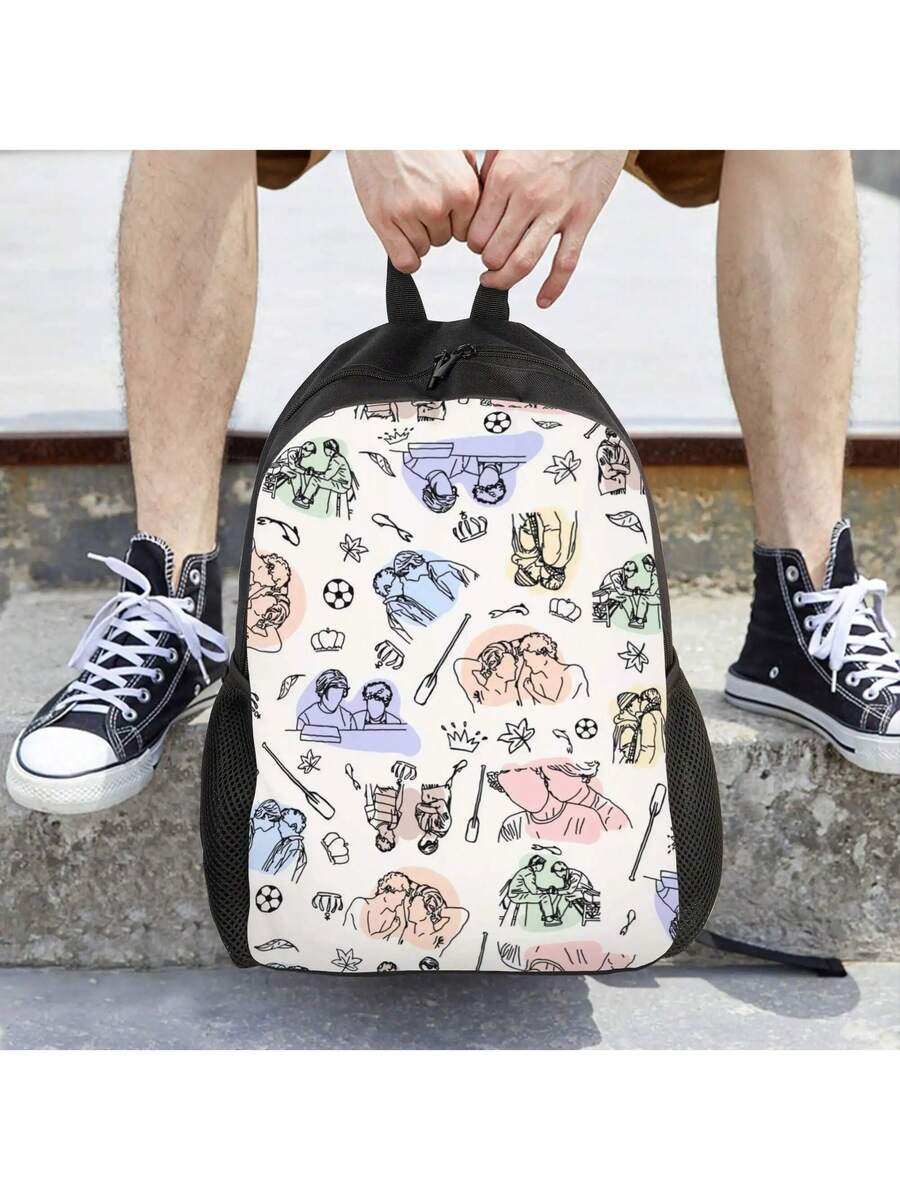 Casual Illustrated Backpack Wi - Embroidery Illustration ulasan dan harga