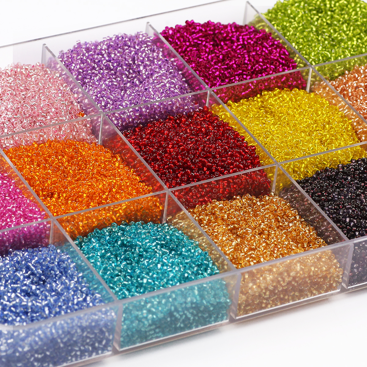 90g 2mm Glass Transparent Seed - Embroidery Glass Beads ulasan dan harga