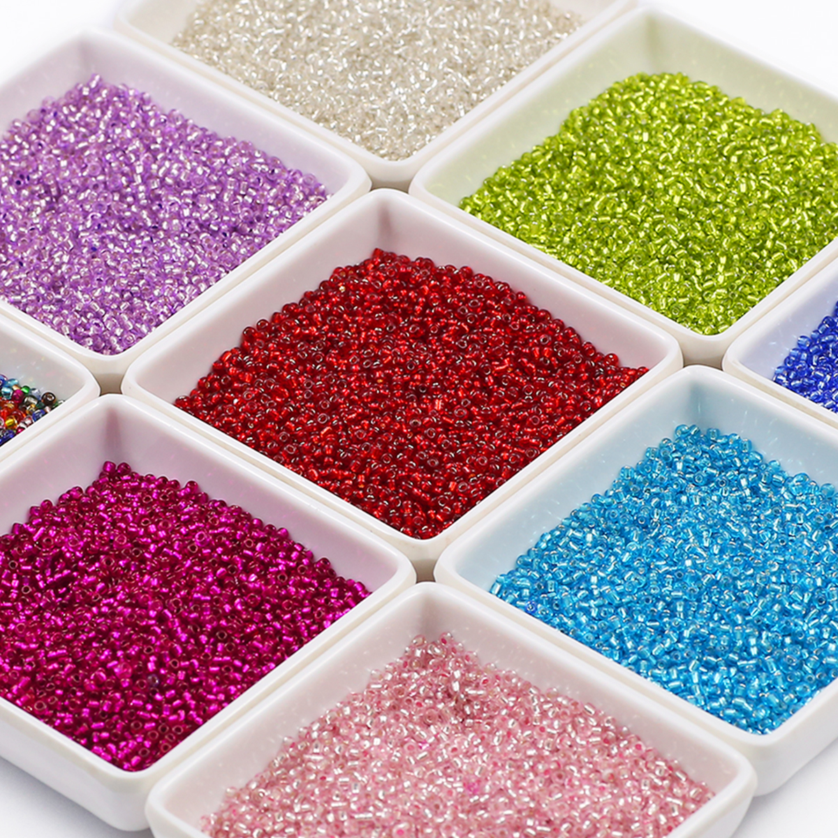 90g 2mm Glass Transparent Seed - Embroidery Glass Beads ulasan dan harga