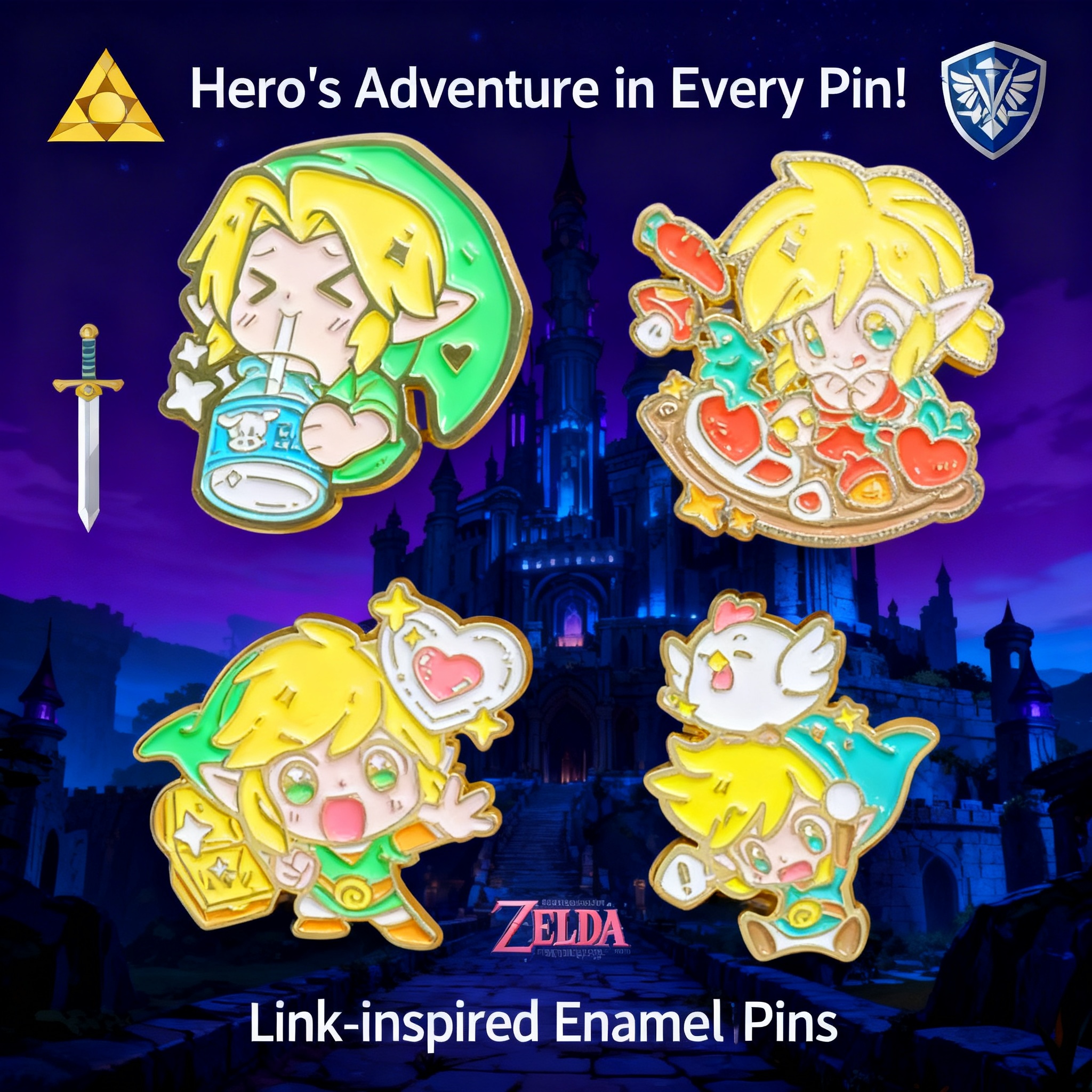 Adventure Game Badges Enamel P - Embroidery Illustration ulasan dan harga