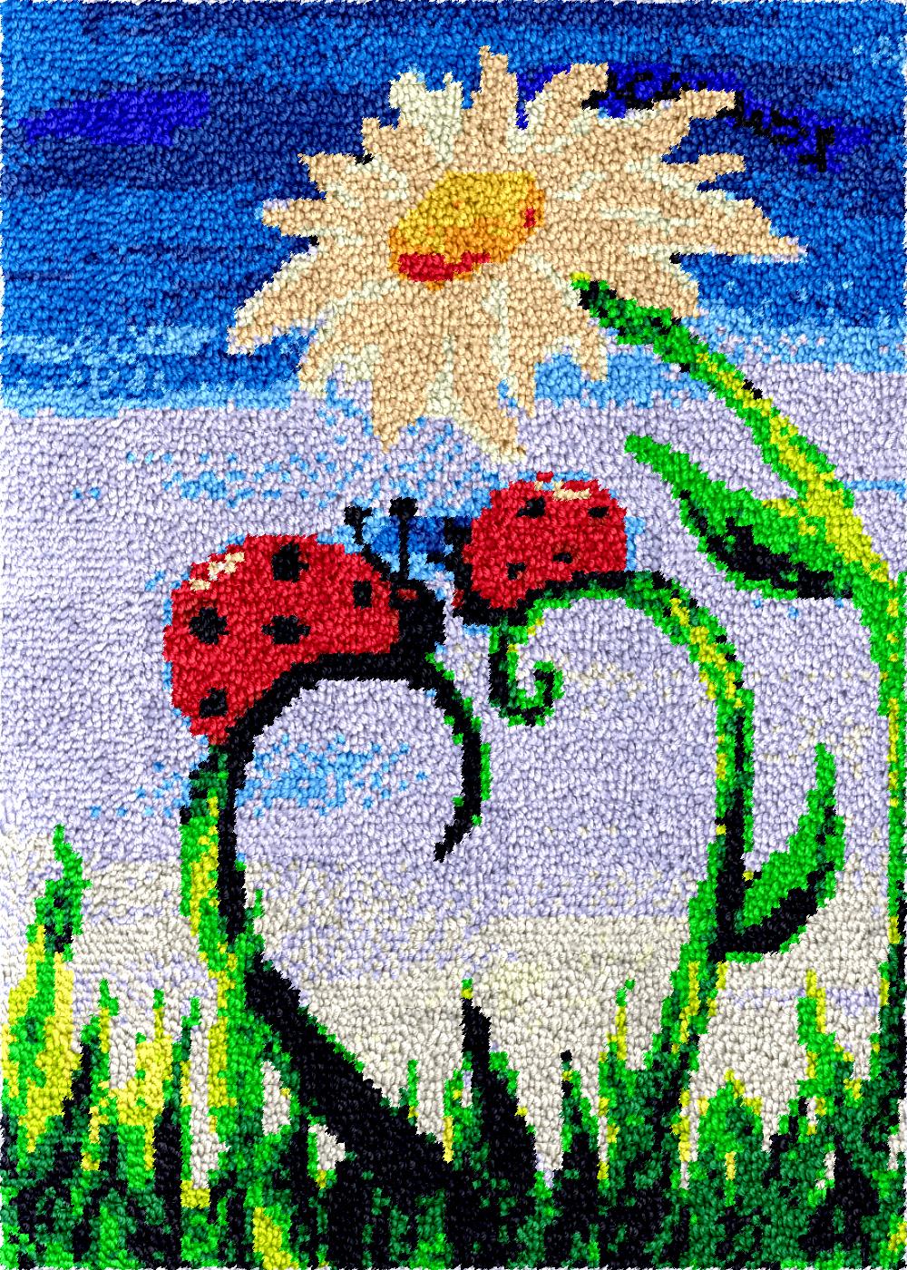 latch hook kits rugs DIY Makin - Embroidery Lady Bug ulasan dan harga