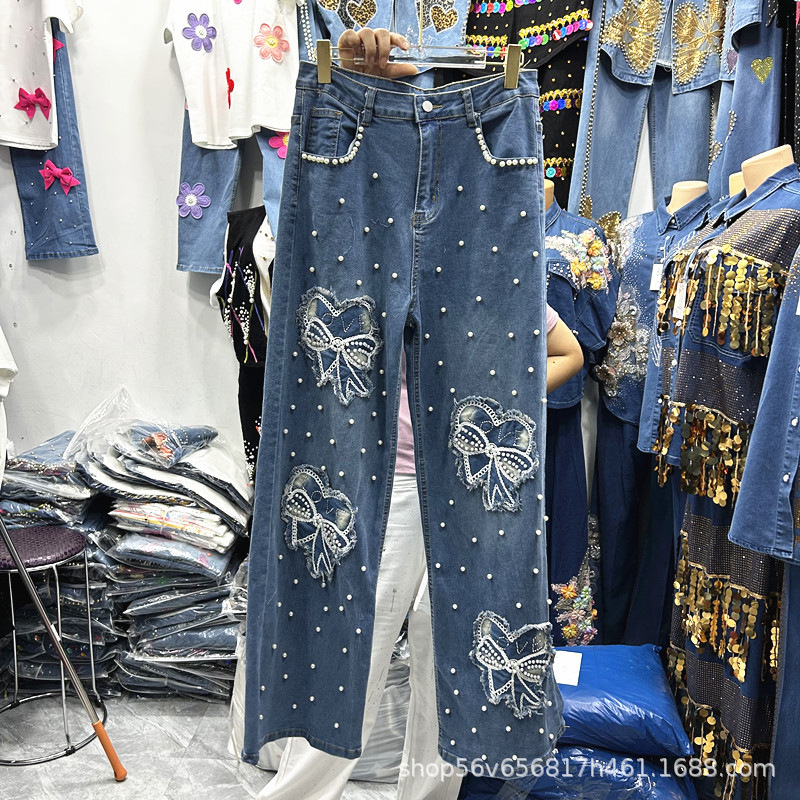 New Spring Summer Women Two-pi - Embroidery Jeans ulasan dan harga