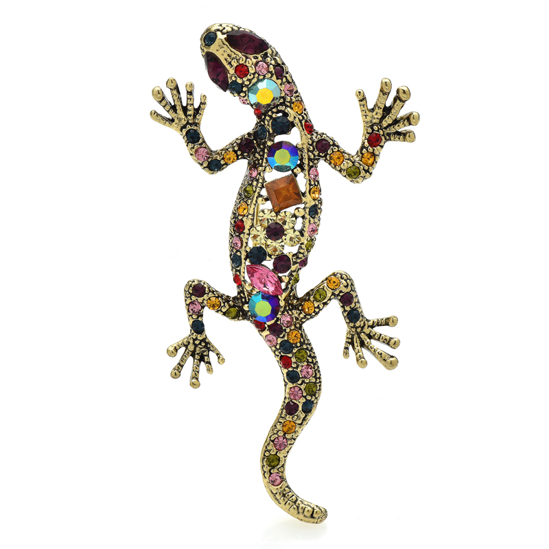 Wuli&baby Vintage Gecko Brooch - Embroidery Fish ulasan dan harga