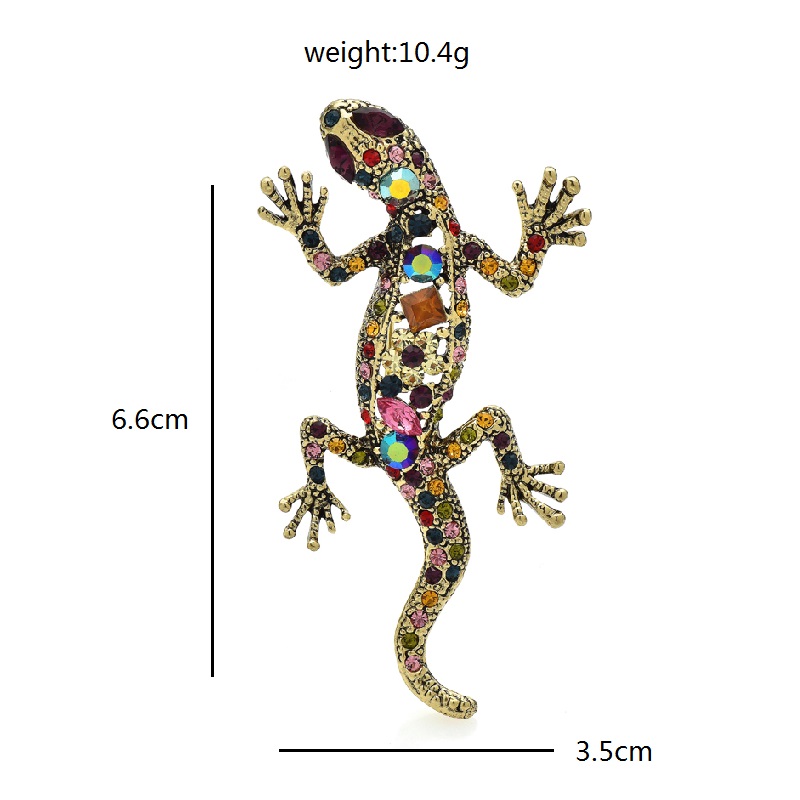 Wuli&baby Vintage Gecko Brooch - Embroidery Fish ulasan dan harga