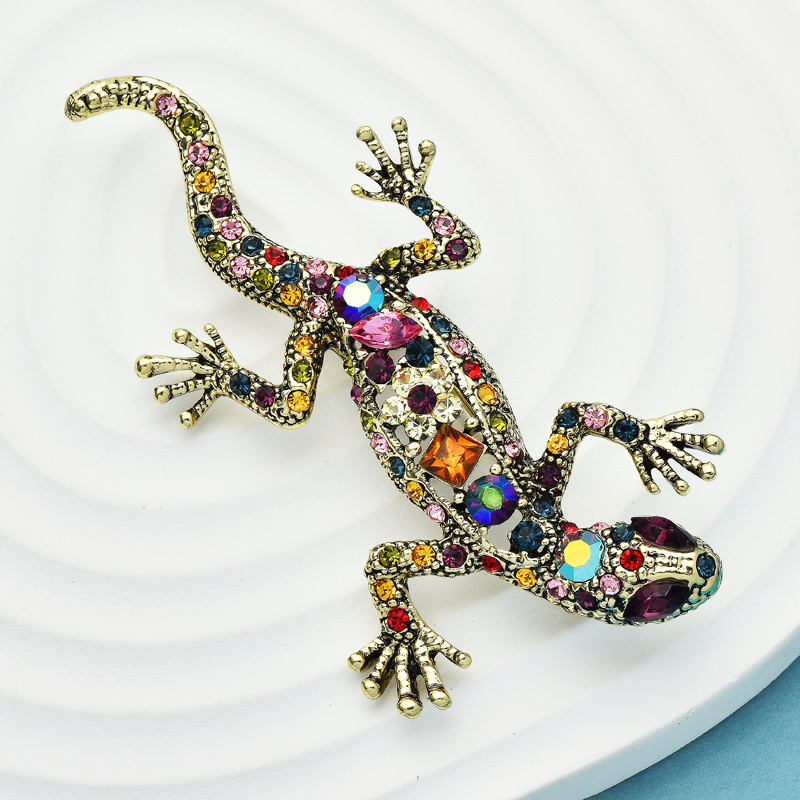 Wuli&baby Vintage Gecko Brooch - Embroidery Fish ulasan dan harga