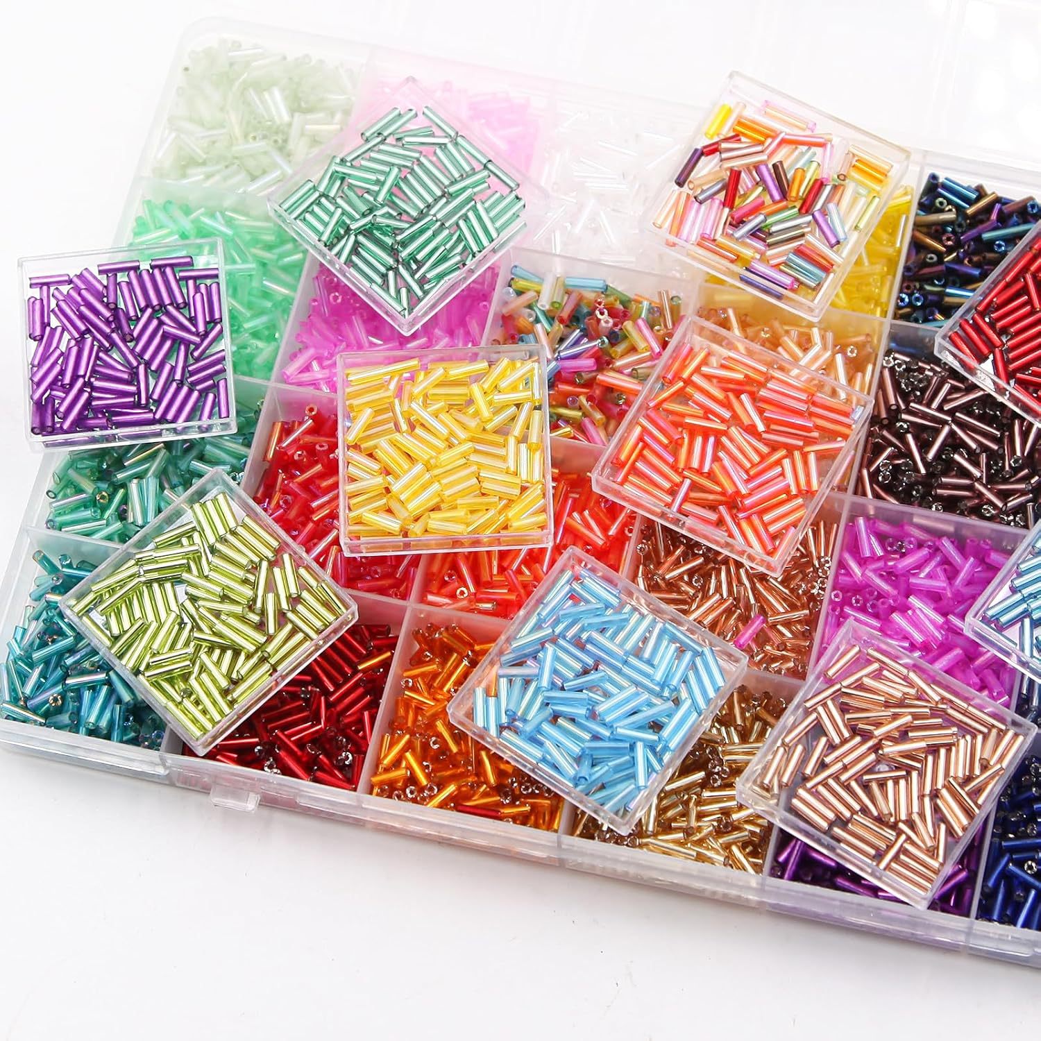 About 6720Pcs/Box 7mm 28 Color - Embroidery Glass Beads ulasan dan harga