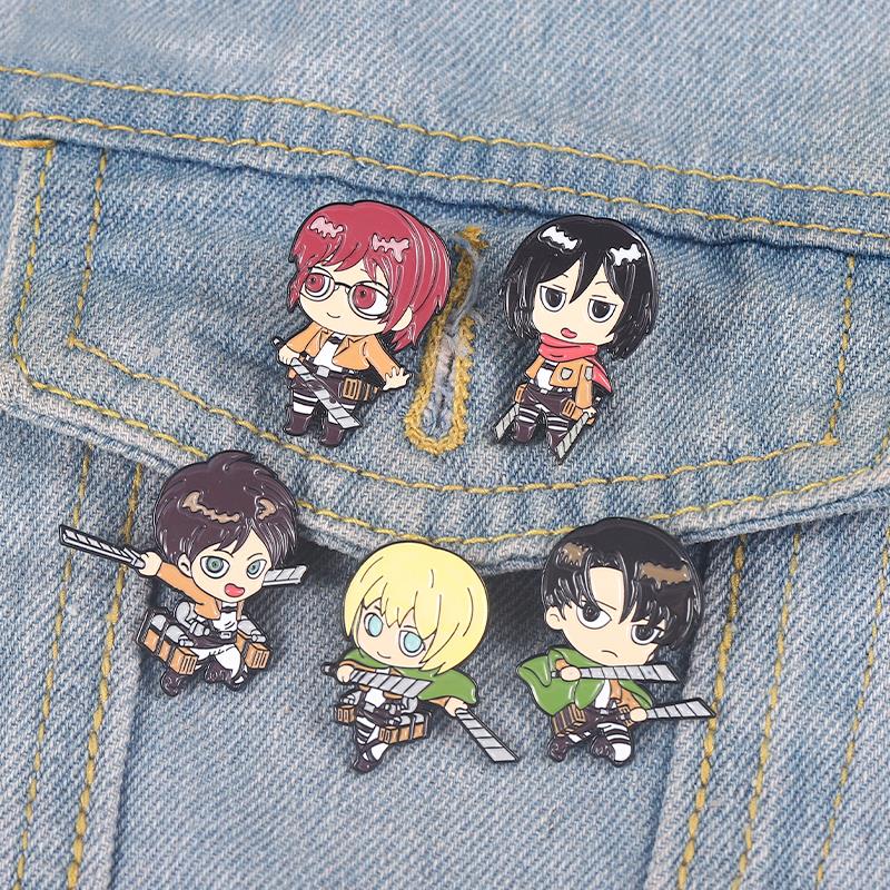 Attack on Titan Chibi Enamel P - Embroidery Logo ulasan dan harga