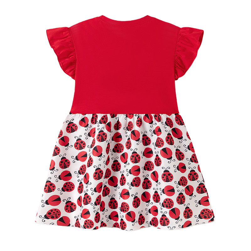 Short Sleeve Girls Dresses 2-7 - Embroidery Lady Bug ulasan dan harga