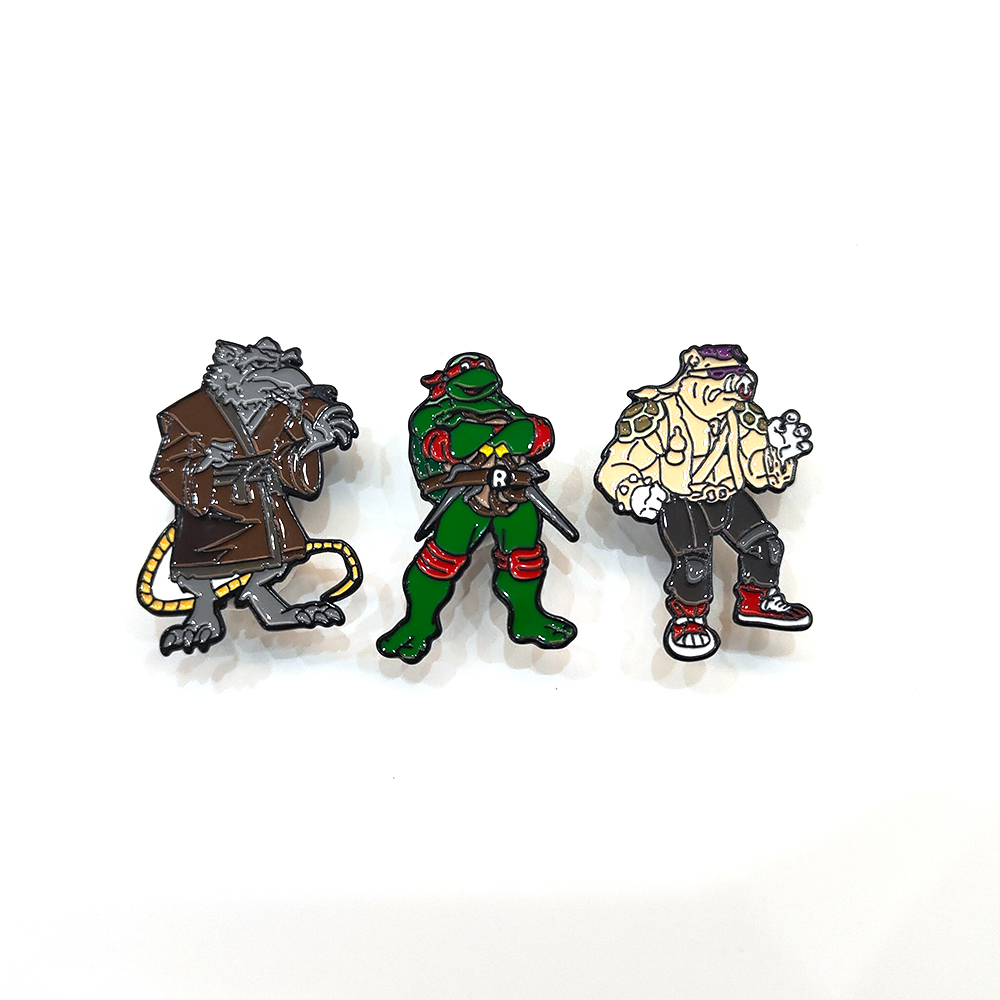 3pcs Vintage Ninja Turtles Pin - Embroidery Fish ulasan dan harga