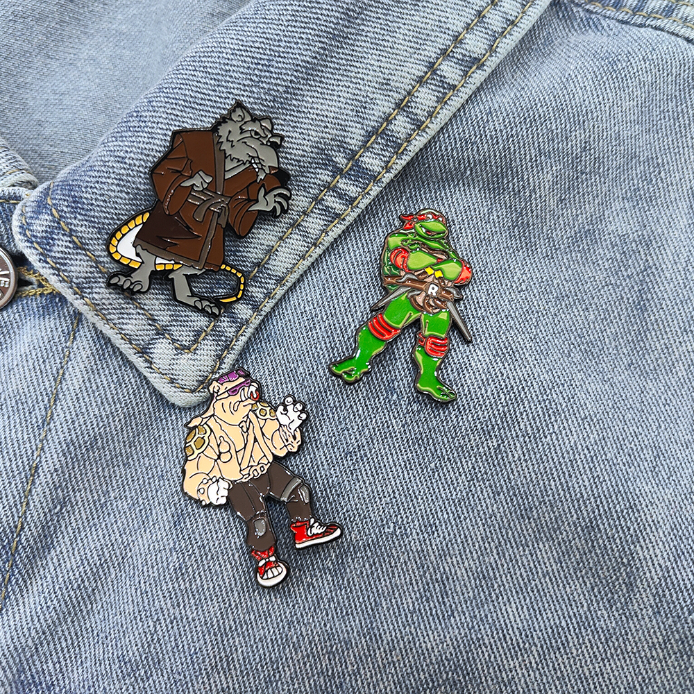 3pcs Vintage Ninja Turtles Pin - Embroidery Fish ulasan dan harga