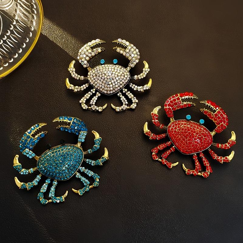 Fashion Rhinestone Crab Brooch - Embroidery Fish ulasan dan harga