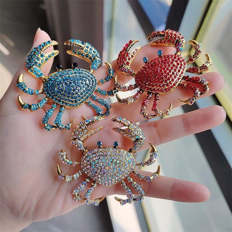 Fashion Rhinestone Crab Brooch - Embroidery Fish ulasan dan harga