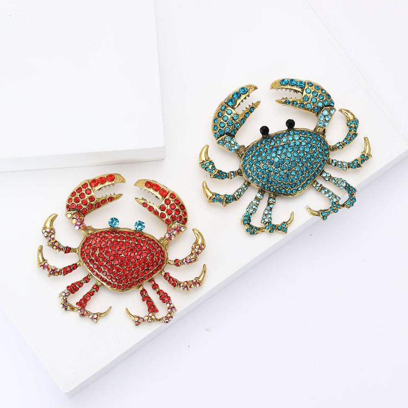 Fashion Rhinestone Crab Brooch - Embroidery Fish ulasan dan harga