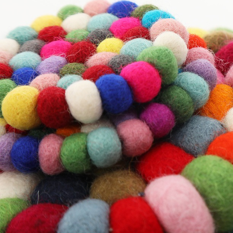 Colored Balls Woven Cup Mats W - Felt Sheet Wool ulasan dan harga
