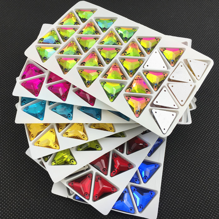 Glass Crystal Triangle Sew On  - Embroidery Glass Beads ulasan dan harga