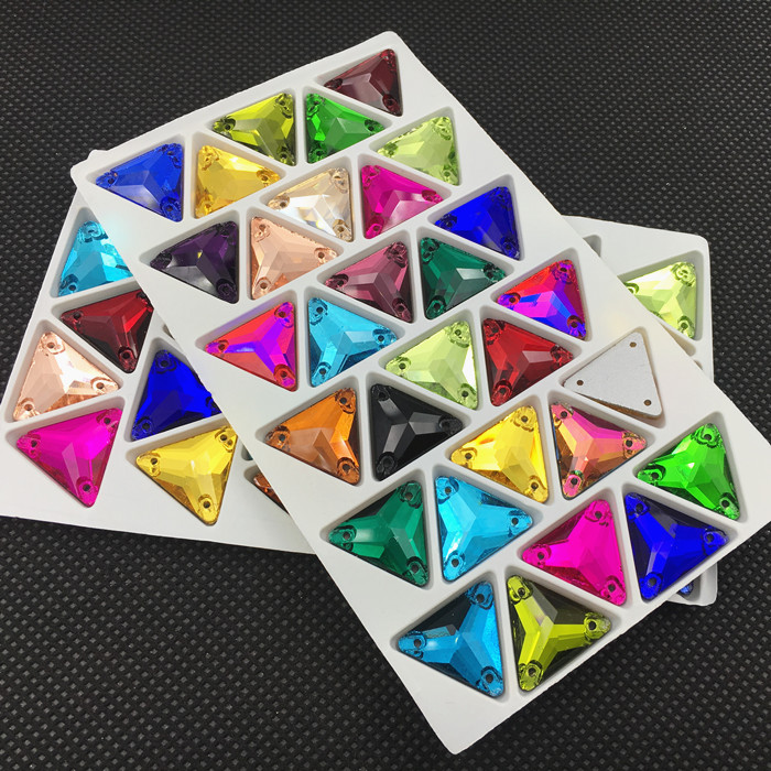Glass Crystal Triangle Sew On  - Embroidery Glass Beads ulasan dan harga
