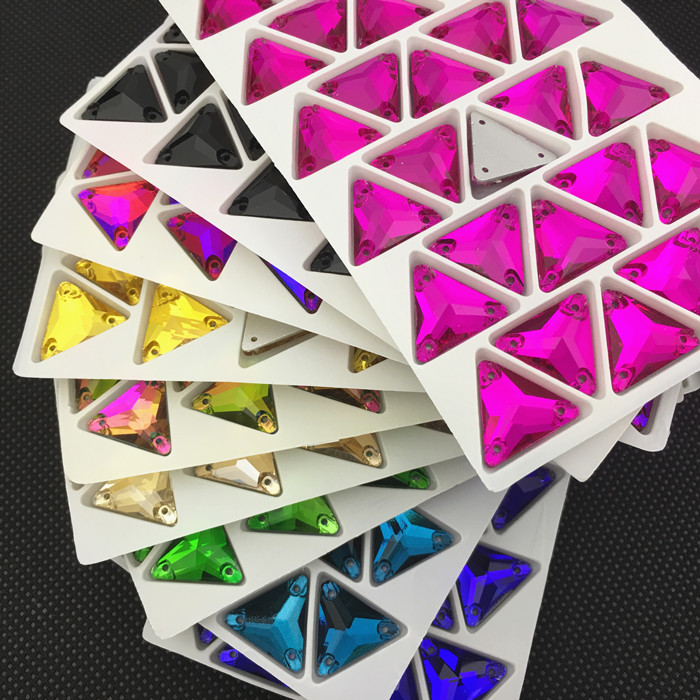 Glass Crystal Triangle Sew On  - Embroidery Glass Beads ulasan dan harga