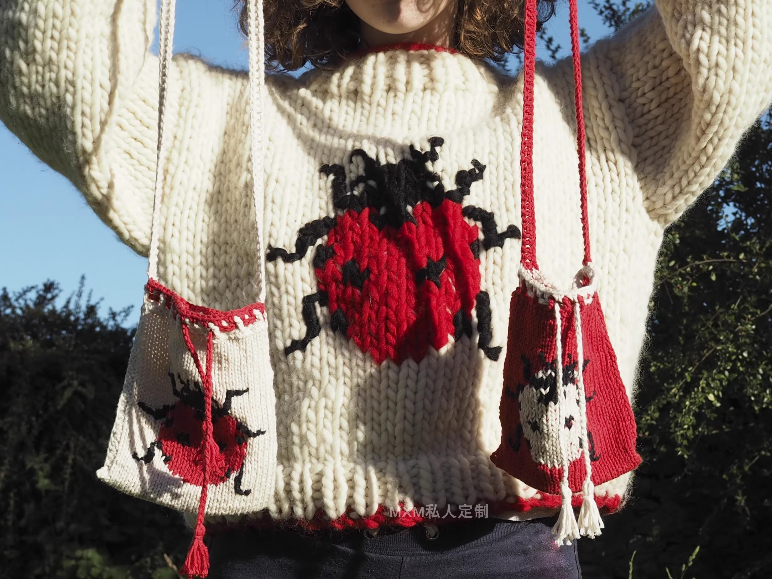 Seven Star Ladybug Pattern Pur - Embroidery Lady Bug ulasan dan harga