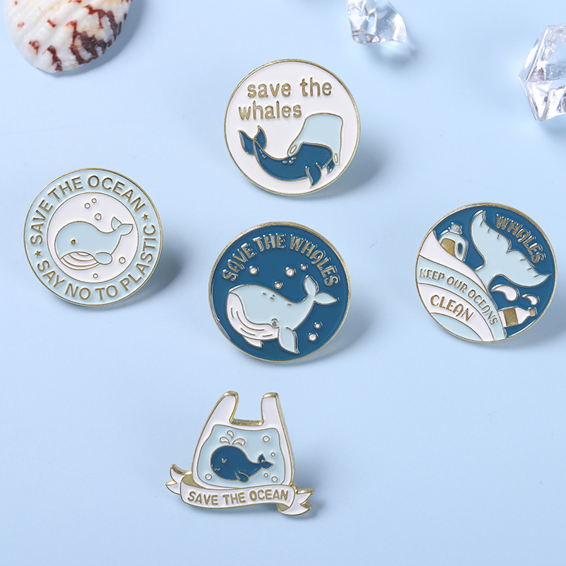 Cute Cartoon Whale Brooch Pins - Embroidery Fish ulasan dan harga