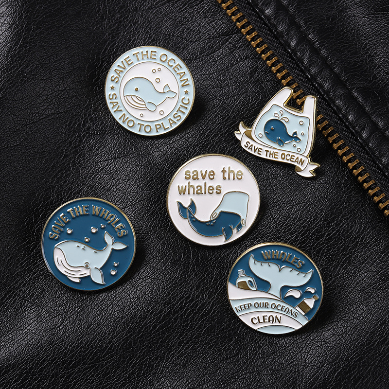 Cute Cartoon Whale Brooch Pins - Embroidery Fish ulasan dan harga