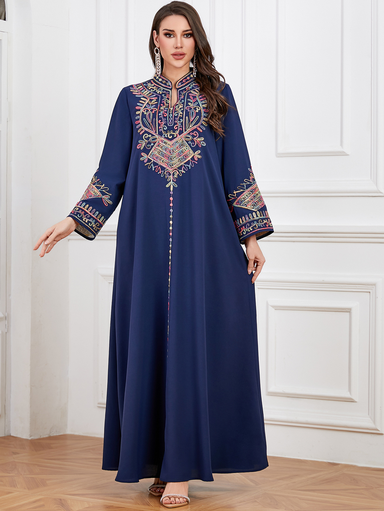 Femme Musulmane Vestidos Jalab - Embroidery Kebaya ulasan dan harga