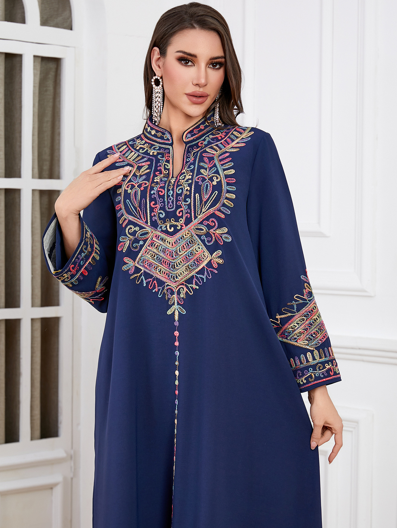 Femme Musulmane Vestidos Jalab - Embroidery Kebaya ulasan dan harga