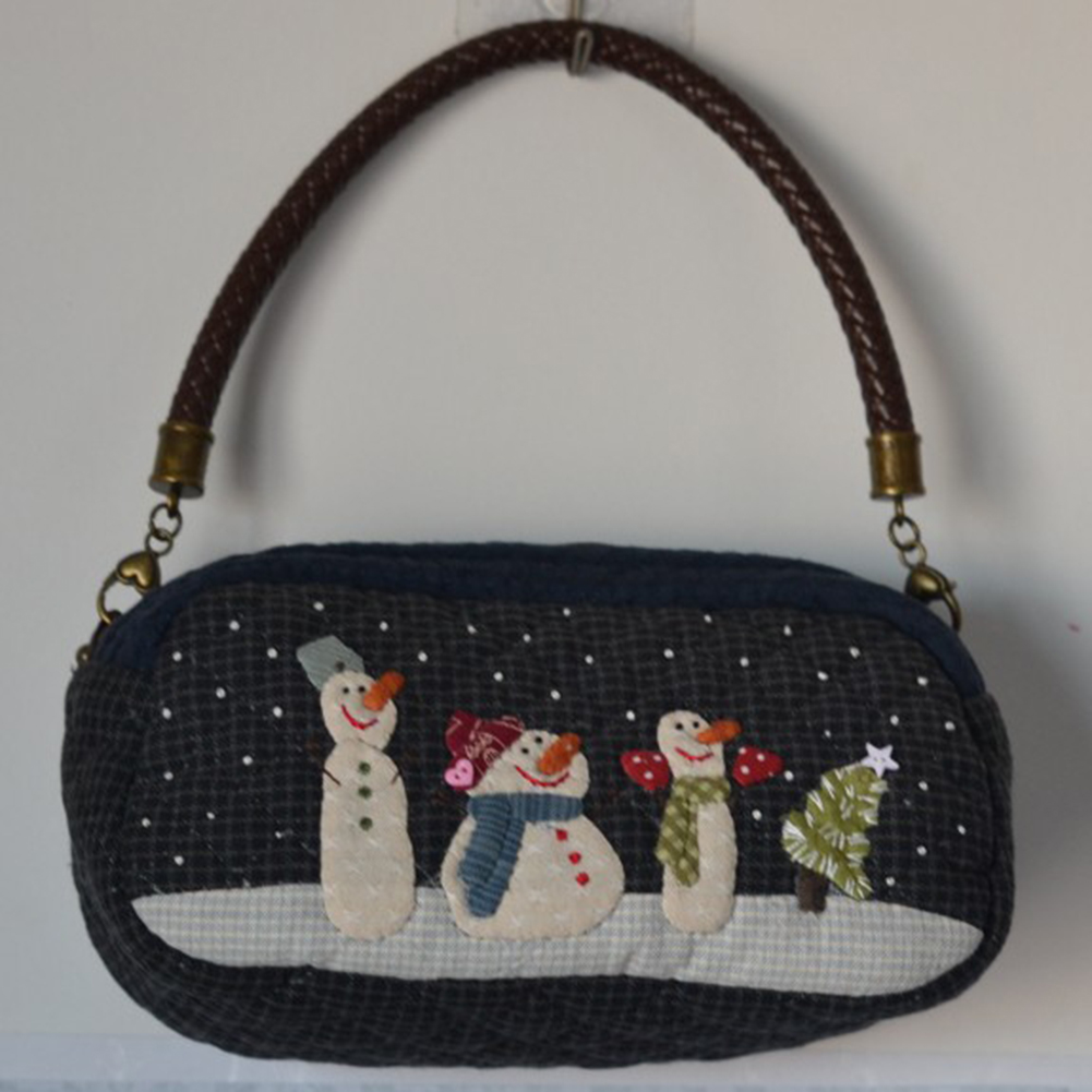 DIY Snow Shoulder Bag Patchwor - Embroidery Xmas Kits ulasan dan harga