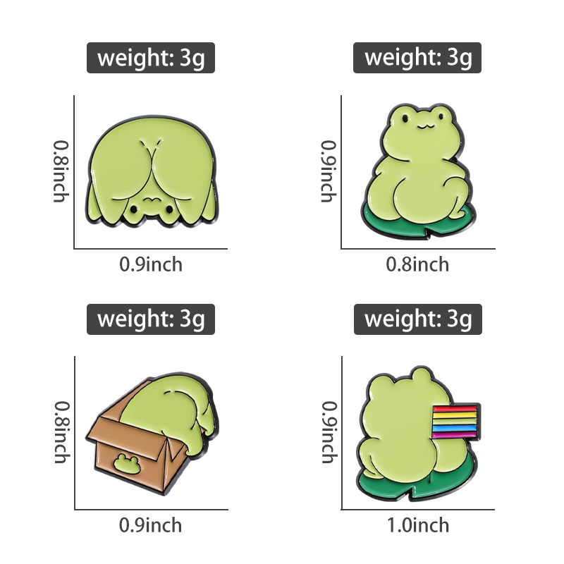 Cute Green Frog Enamel Pins Cu - Embroidery Fish ulasan dan harga