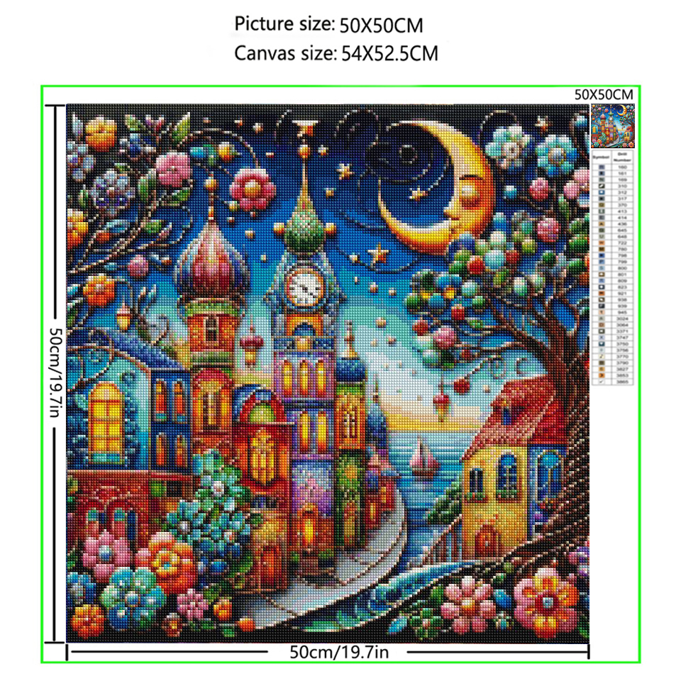 Whimsical World Town Landscape - Embroidery World ulasan dan harga