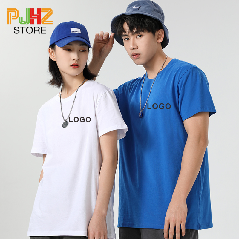 100% Cotton T-shirt Custom Log - Embroidery Design Logo ulasan dan harga