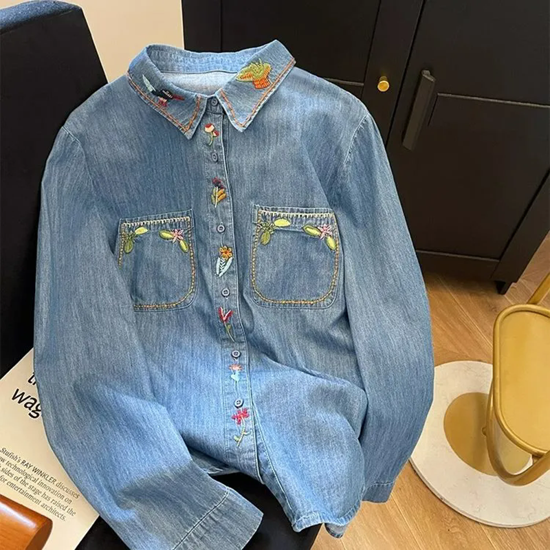 Harajuku Fashion Cotton Denim  - Embroidery Jeans ulasan dan harga