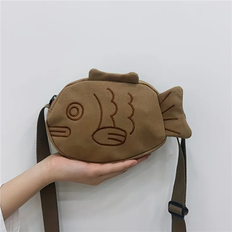 Fish Shape Canvas Messenger Ba - Embroidery Fish ulasan dan harga